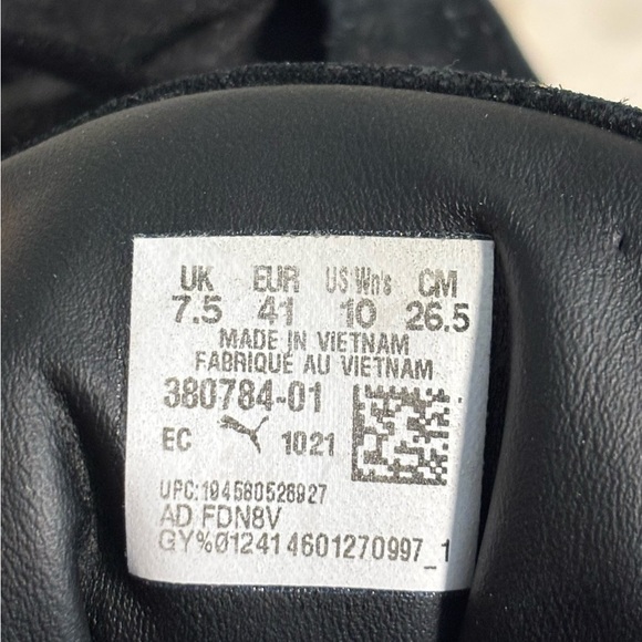 Puma Mayze Black Suede Platform Sneakers - Size 10 - Picture 8 of 8